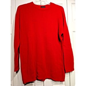 Vtg. LIMITED Lambswool/Angora Red Womens M Knit Sweater Oversized Crew‎ Neck